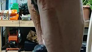 Daniela Deep crams 20-inch black dildo up her huge ass