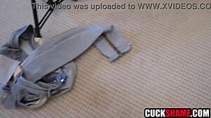 Cuckold husband spies as big black cock stretches his cheating milf wife.