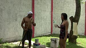 hubby left for work and my hot brunette wife fucked the black handyman 😈🍑🔥