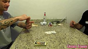 blonde tranny carol penelope fingers ass before deep dick suck