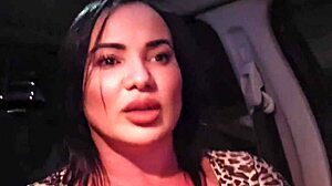 Fitness Milf Chugs Driver's Monster Cock In Car Blowjob