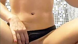 Turkish sauna couple risks quickie wet pussy fuck big cock blowjob almost caught public