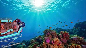 Narlinda bound underwater endures intense spanking bondage