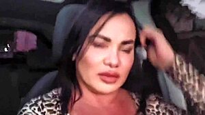 Fitness Milf Chugs Driver's Monster Cock In Car Blowjob