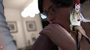 Gold StepMom in See-Through Stockings Swallows Stepson's Monster Cock Cum