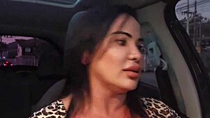 Fitness Milf Chugs Driver's Monster Cock In Car Blowjob