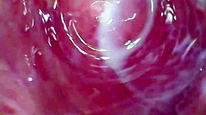 camera dives deep into dripping pussy capturing wild orgasm