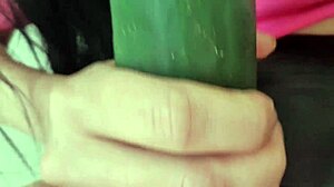 hot legs spread shaved pussy cucumber fuck squirt delight