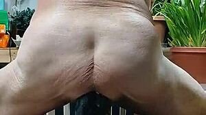 Daniela Deep crams 20-inch black dildo up her huge ass