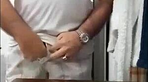 carvallini erupts huge sperm load from old man's handjob