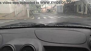 Neighbor's Wife Pays Uber Ride with Deepthroat Sloppy Car Blowjob Swallow