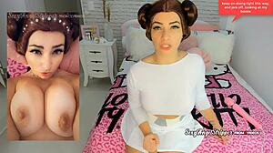 Princess Leia Cosplay Offers Teasing Jerk Off Instructions Ahegao Faces And Subtle Ass Play