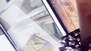 secret upskirt glimpse while shopping in store