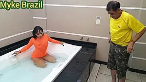 Cunhada soraya castro waits hydro motel shaved pussy licks cock begs mouth cum orgasm hotel