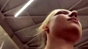 Shaved BBW Fingers Pussy to Extreme Public Orgasm