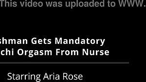 Nurse forces freshman Aria Rose to mandatory Hitachi orgasm