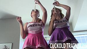 They force-feed cuckold real man's cum