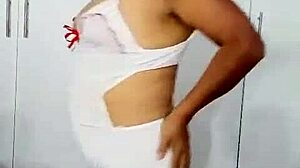 😘 angelita's so sexy and horny in her homemade milf costume solo tease!