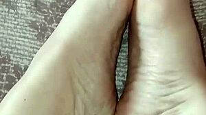 Gretala Rubs Thong on Sexy Barefoot Ebony Feet