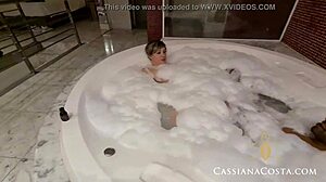 Homemade big tits blonde milf wife invites you to fetish ass bath