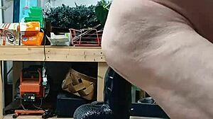 Daniela Deep crams 20-inch black dildo up her huge ass