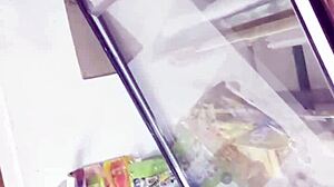 secret upskirt glimpse while shopping in store