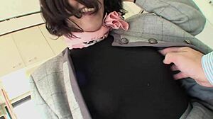 sexy asian milf in fishnets gets shaved pussy fucked by monster cock she rides cowgirl