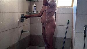 Stepsis caught me bathing... now she's fucking my wet cock in the bathroom, Indian creampie tease!