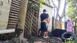 brazilian housewife alone gets rough pedreiro pounding after hubby leaves