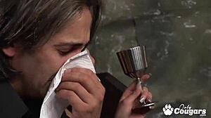 an insane church orgy erupts with horny nuns