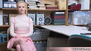 reverend's cute blonde assistant punished with tight pussy fuck