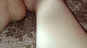 Gretala Rubs Thong on Sexy Barefoot Ebony Feet