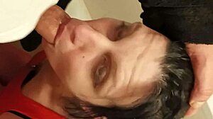 ukrainian milf kneels for rough homemade deepthroat slaps and swallow cumshots?