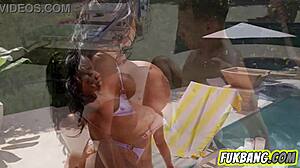 Huge Titty Milf Baddie Fucks Hard Dick Poolside