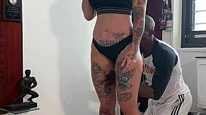 Fit Muscular BBC Coach Oils Me Up as I Flex Oiled