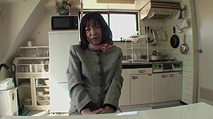 sexy asian milf in fishnets gets shaved pussy fucked by monster cock she rides cowgirl