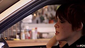 whoa, sexy brunette 😍 gets strapon fucked outta that lesbian redhead's pants!! 👖💦