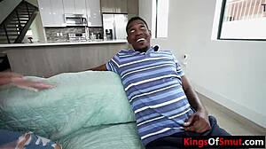 that horny blonde coed teases her black stepdad johnathan jordan before riding his cock in taboo play