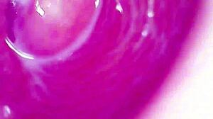 camera dives deep into dripping pussy capturing wild orgasm