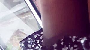 secret upskirt glimpse while shopping in store