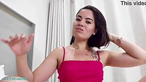 Skinny Brazilian Teen Moans Loudly on Big Black Cock!