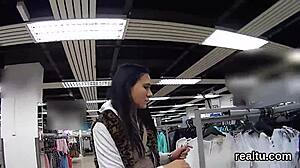 suggestive mall seduction strips adorable czech teen nympho for hardcore pov pounding