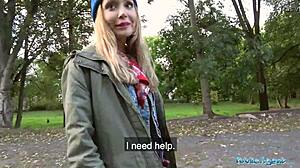 public agent finds lost dog trades for outdoor pov cumshot sex