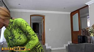 kenyan teen's big tits sweat after class turns horny fuck