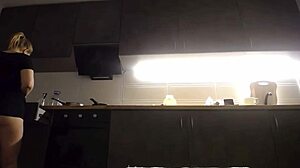 I feel overwhelming desire cooking then finger my wet pussy in kitchen endlessly