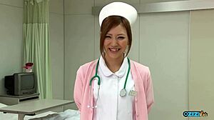 damn this nurse toys up and kneels sucking dick deep!