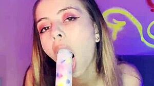 tiny latina babe seduces with pierced nipples and toys