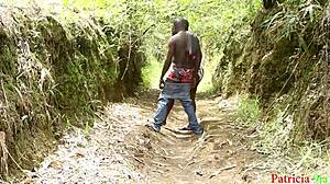 horny ebony bbw aunty begs outdoor bbc creampie pounding now