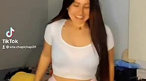 crossdresser slips see-through panties dances flashing banana bulge