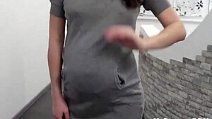 pregnant janetta strips sexy while masturbating hard